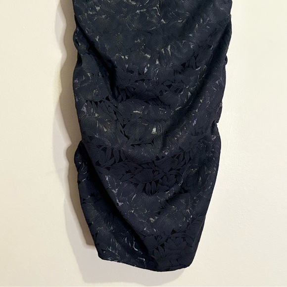 Dynamite Strapless Black Floral Pattern w Sheen Ruched Bodycon Party Dress NWT - Picture 9 of 16